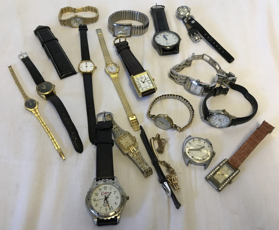 A quantity of assorted mens and ladies wrist watches.