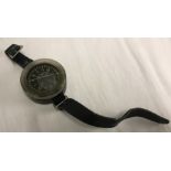 WWII Luftwaffe pilots wrist compass AK39 with leather strap.