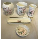 5 ceramic items by Royal Doulton made exclusively for Cacherel "Anais Anais".