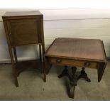 A small vintage pot cupboard with inlaid detail.