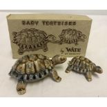 2 Vintage Wade ceramic Baby Tortoises in original box.