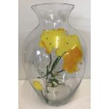 A very large Oskar Koller "Marigolds" art glass vase by Goebel.