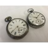 2 vintage silver cased pocket watches in need of restoration, one hallmarked London 1862.