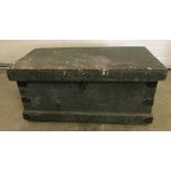 A large vintage pine 2 handled tool chest.