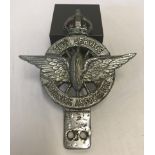 A metal "Civil Service" car badge, possibly mid 1900's, with rd enamelling detail to crown.