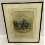 Victorian Royal Artillery coloured print. Framed and glazed.