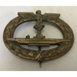 German WWII pattern U Boat badge.