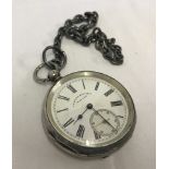 J.G.Graves, Sheffield silver cased pocket watch on a chain.