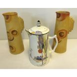 3 Art Deco ceramic jugs.
