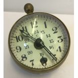 A vintage Elgin brass and glass orb desk clock.