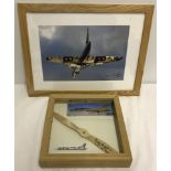 A framed and glazed photograph of Concorde signed by Captain Jeremy Rendell, With COA.