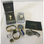 A collection of ladies and gents wristwatches to include Seiko and Pulsar.