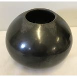A vintage Zulu tribal graphite pottery vase/bowl.