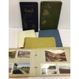6 vintage postcard albums with cards.