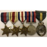 WWII medal group with E II R territorial medal.