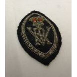 Oval Naval cloth bullion badge - VRI