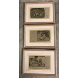 3 vintage framed and glazed Nursery prints.