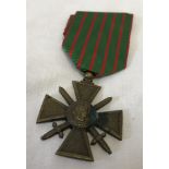 French WWI pattern Croix de Guerre medal.