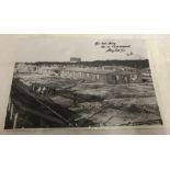 Signed WWII black and white photograph of Stalag Luft III (Great Escape POW camp).