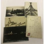 4 HMS Royal Sovereign postcards with a 'secret code' postcode.