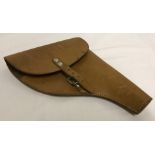Swedish brown leather military holster.
