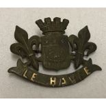 A WWII pattern Le Havre pin badge.