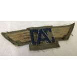 WWII pattern Civil Air Guard cloth badge.