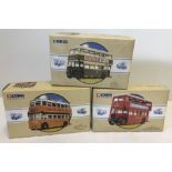 3 boxed Corgi Classic Transport buses.