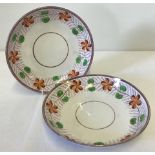 A pair of 19th century pink lustre Sunderland ceramic saucers / dishes.