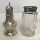 A small silver lidded vanity pot hallmarked London 1891.