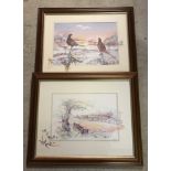 2 framed and glazed Glenda Rae prints with original hand finished borders.