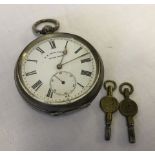 A vintage 935 silver cased pocket watch by H.E. Peck, London.