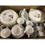 A quantity of Alfred Meakin Glo-white dinner ware with autumnal leaves decoration.