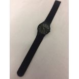 A men's black metal strap ceramic Skagen watch.