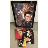 A collection of Elvis Presley memorabilia.