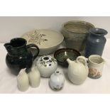 A collection of assorted studio pottery.