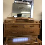 A light oak G Plan dressing table with adjustable mirror and over light with shaver socket.