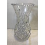 A large crystal vase.