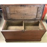 A vintage pine chest with 2 section internal tray.