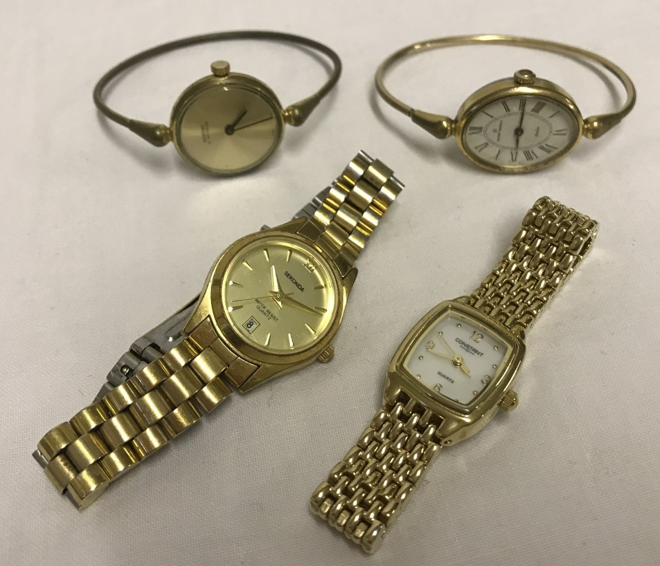 4 ladies wrist watches to include Sekonda and Constant.