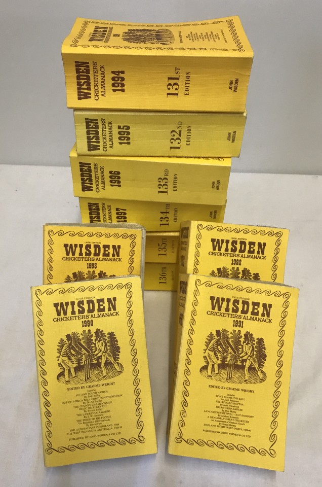 10 Wisden cricketers almanacks.