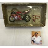 Carl Fogarty signed model Ducati racing bike.