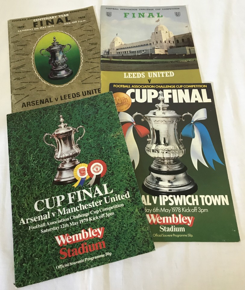 4 vintage FA Cup Final programmes.