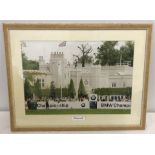 Original framed golfing photo of teeing off at Wentworth 1998.