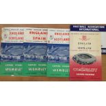 4 x 1955 to 1963 England International football programmes - all home at Wembley.