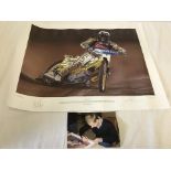 A signed Hans Andersen limited edition speedway print - 'The Retro Star'.
