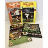 4 vintage football sticker book albums.