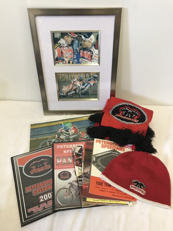 A small collection of Peterborough Speedway items.