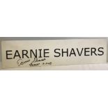 Earnie Shavers signature on a mounted name board.
