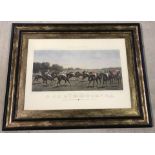 Vintage large horse racing print 'McQueen's Racings'.